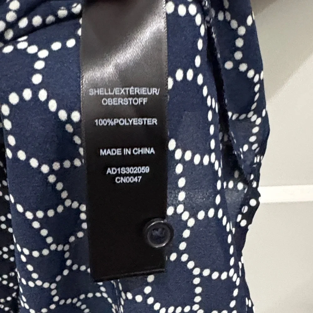 Adrianna Papell Navy Geometric Shirt - Picture 5 of 7